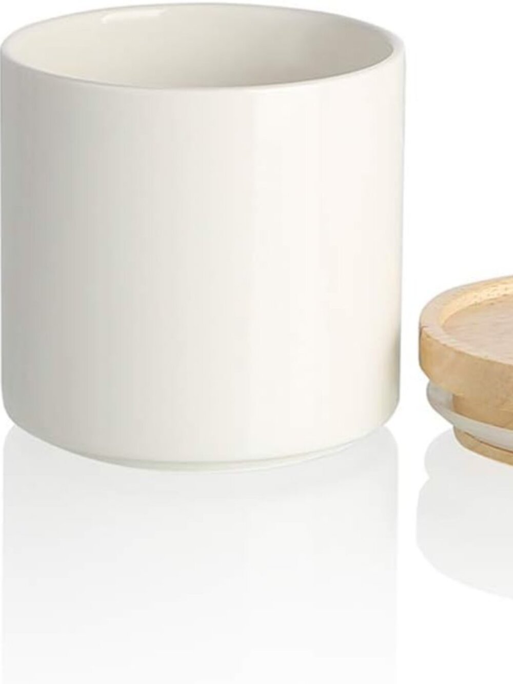 Kitchen Ceramic Food Storage Jar, 16 Fl Oz (White)